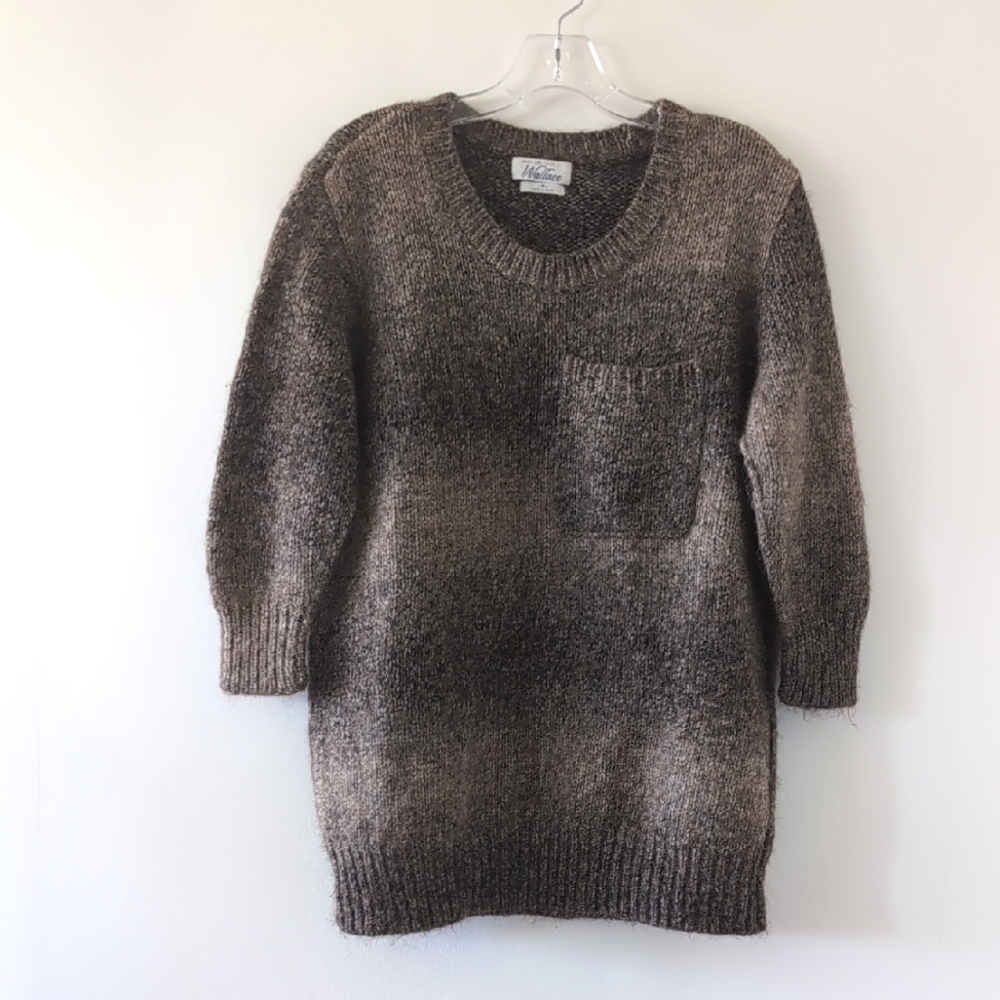 Wallace Ombre Wool Alpaca Blend 3/4 Sleeve Knit Sweater Size M